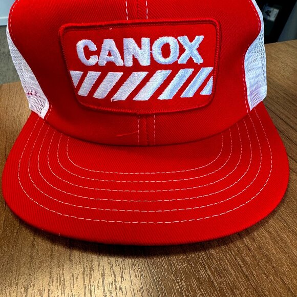 Vintage 80's CANOX Welding Tools Stitched Logo Patch Snapback Trucker Hat - Picture 1 of 5